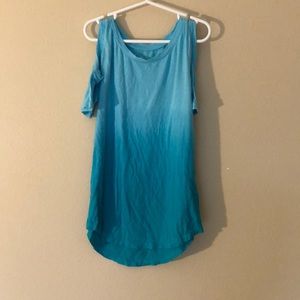 justice open shoulder top ombré
